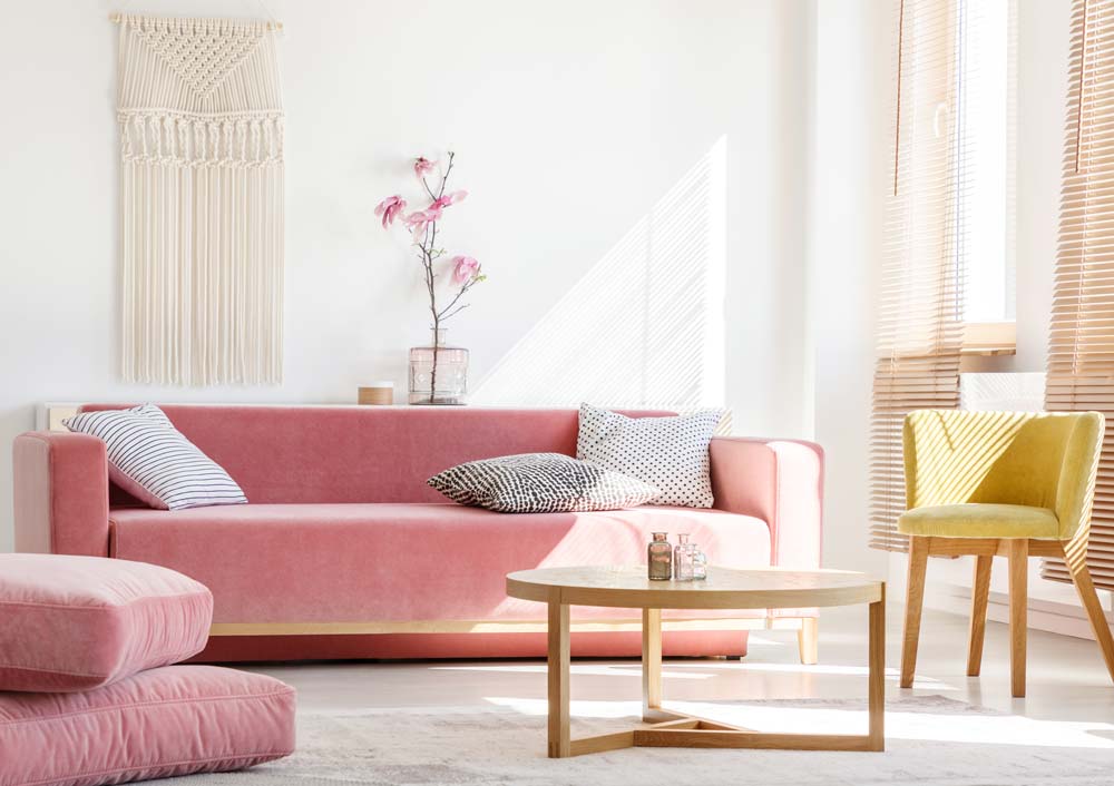 colorful minimalist living room