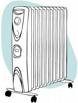 Oil-filled column heater
