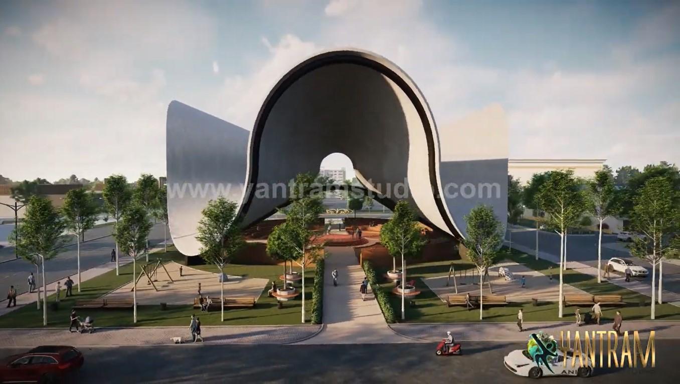 3D Architectural Walkthrough of Community Center