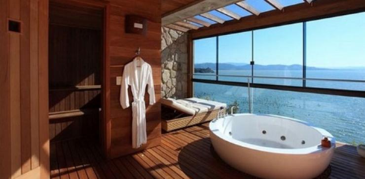 A bathroom with a view