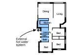 Where should hot water systems be installed?