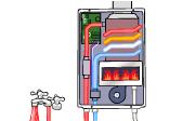 Continuous flow hot water system