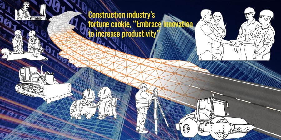 Construction industry’s fortune cookie, “Embrace innovation to increase productivity”