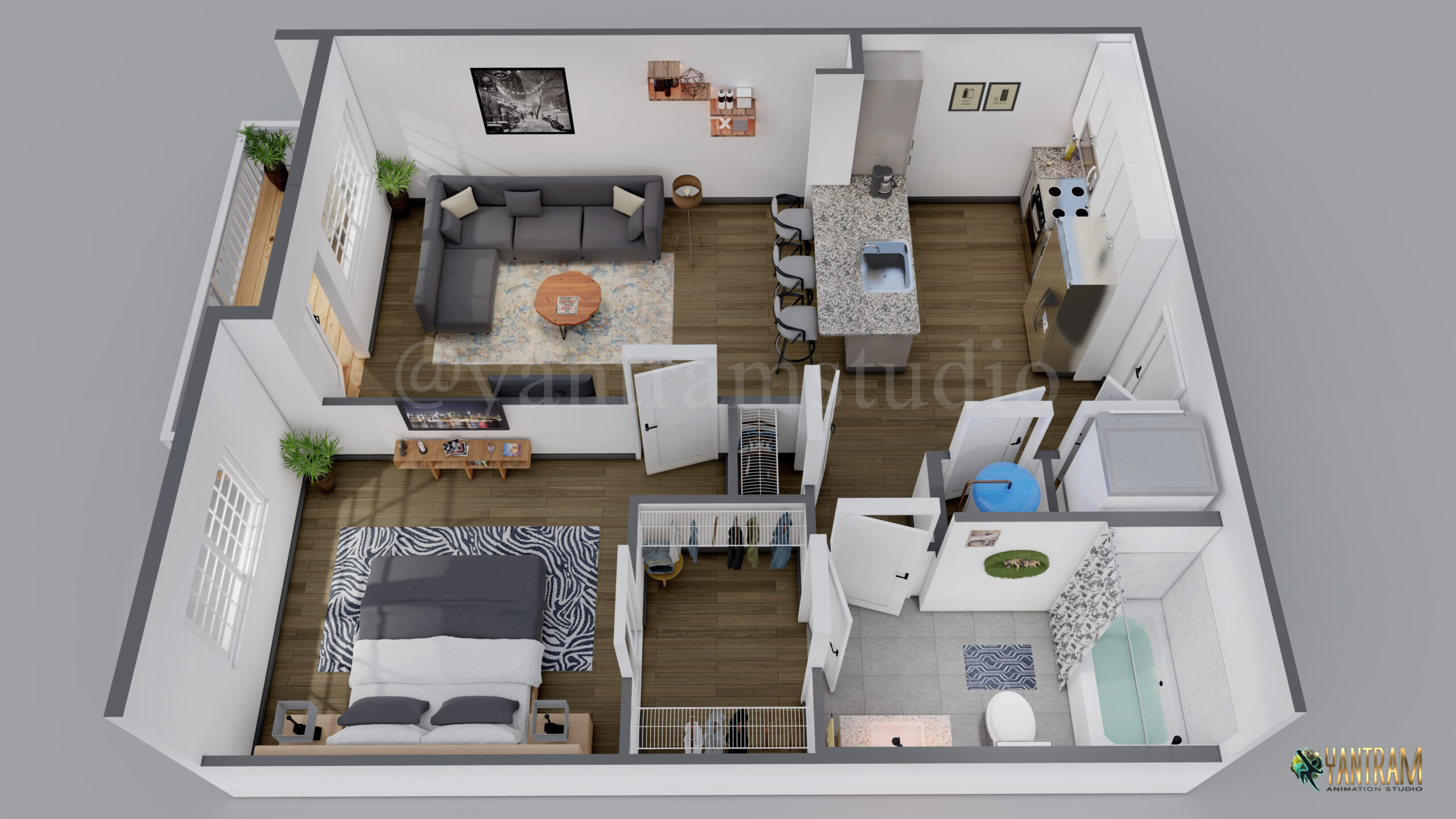 3D Floor Plan of Luxurious Apartment by Yantram 3D Floor Plan Designer,Buenos Aires,Argentina