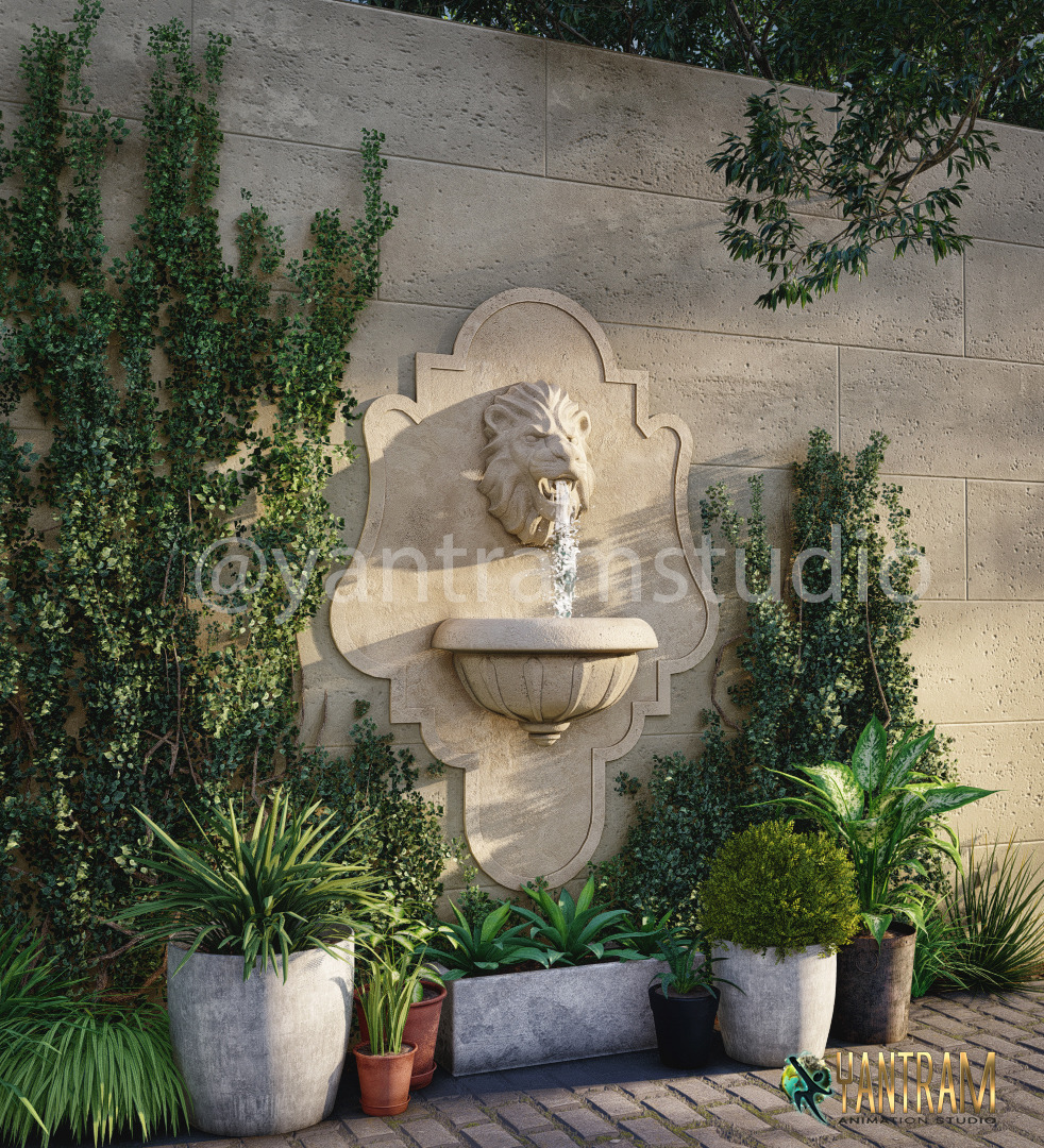 3D Product Modeling Service of Lion Head Fountain by 3D Animation Company, Orlando, Florida